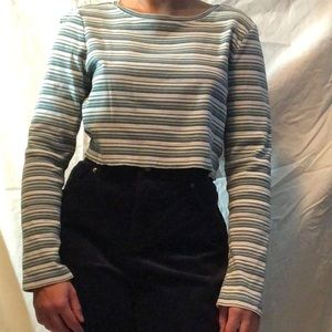 Eddie Bauer striped cropped long sleeve